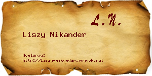 Liszy Nikander névjegykártya